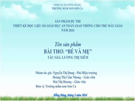 Đề tài Bài thơ Bé và mẹ