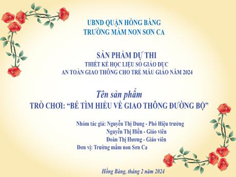 Đề tài Trò chơi Bé tìm hiểu về giao thông đường bộ