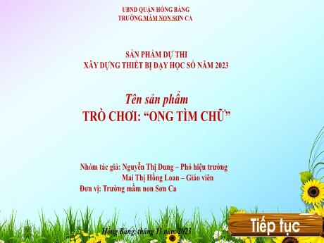 Đề tài Trò chơi Ong tìm chữ