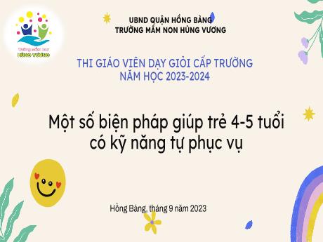Một số biện pháp giúp trẻ 4-5 tuổi có kỹ năng tự phục vụ