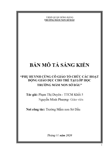 Phụ huynh cùng cô giáo tổ chức các hoạt động giáo dục cho trẻ tại lớp học trường Mầm non Sở Dầu